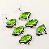 Per 502a boucles pendants oreilles peridot quartz argent 925 achat vente bijou