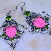 Per 508c boucles pendants oreilles peridot bouddha gothique argent 925 achat vente bijou 1