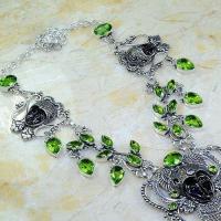 Per 509c collier parure peridot bouddha gothique argent 925 achat vente bijou 1