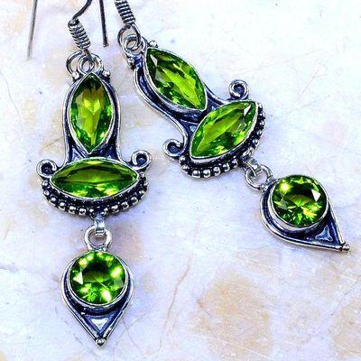 Per 575a boucles pendants oreilles peridot 10x15mm achat vente bijou argent 925