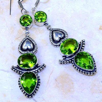 Per 577a boucles pendants oreilles peridot 10x15mm achat vente bijou argent 925