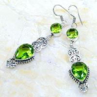 Per 578b boucles pendants oreilles peridot 10x15mm achat vente bijou argent 925