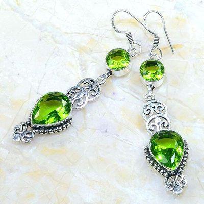 Per 578c boucles pendants oreilles peridot 10x15mm achat vente bijou argent 925