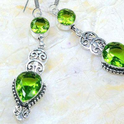 Per 578c boucles pendants oreilles peridot 10x15mm achat vente bijou argent 925