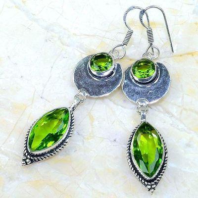 Per 579c boucles pendants oreilles peridot 10x15mm achat vente bijou argent 925
