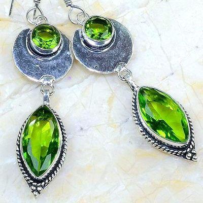 Per 579c boucles pendants oreilles peridot 10x15mm achat vente bijou argent 925