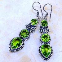 Per 581b boucles pendants oreilles peridot 10x15mm 14gr achat vente bijou argent 925