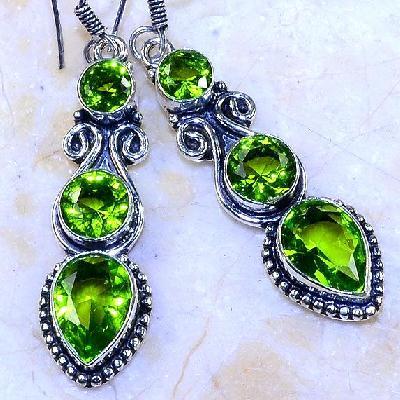 Per 581c boucles pendants oreilles peridot 10x15mm 14gr achat vente bijou argent 925