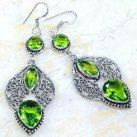 Per 591a boucles oreilles pendant peridot 16gr 10x15mm achat vente bijou ethnique argent 926