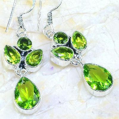 Per 592a boucles oreilles pendant peridot 11gr 10x15mm achat vente bijou ethnique argent 925