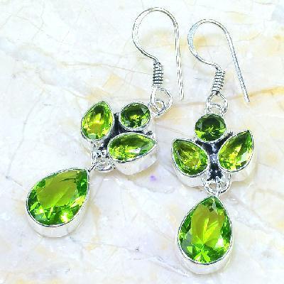 Per 592a boucles oreilles pendant peridot 11gr 10x15mm achat vente bijou ethnique argent 925