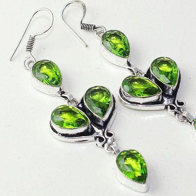 Per 603c boucles pendants oreilles peridot 10x15mm achat vente bijou argent 925