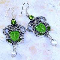 Per 608a boucles pendants oreilles bouddha peridot 25gr achat vente bijou argent 925