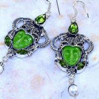 Per 608c boucles pendants oreilles bouddha peridot 25gr achat vente bijou argent 925