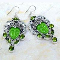 Per 609a boucles pendants oreilles bouddha peridot 25gr achat vente bijou argent 925