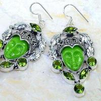 Per 609c boucles pendants oreilles bouddha peridot 25gr achat vente bijou argent 925