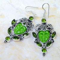 Per 611b boucles pendants oreilles bouddha peridot 26gr achat vente bijou argent 925