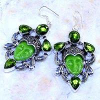 Per 615b boucles pendants oreilles bouddha peridot 38gr achat vente bijou argent 925