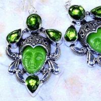 Per 615c boucles pendants oreilles bouddha peridot 38gr achat vente bijou argent 925