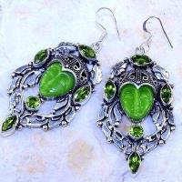 Per 616b boucles pendants oreilles bouddha peridot 27gr achat vente bijou argent 925