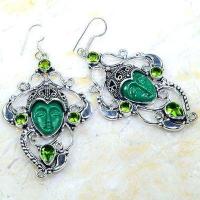 Per 617a boucles pendants oreilles bouddha peridot 30gr achat vente bijou argent 925