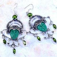 Per 618a boucles pendants oreilles bouddha peridot 33gr achat vente bijou argent 925