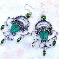 Per 618b boucles pendants oreilles bouddha peridot 33gr achat vente bijou argent 925