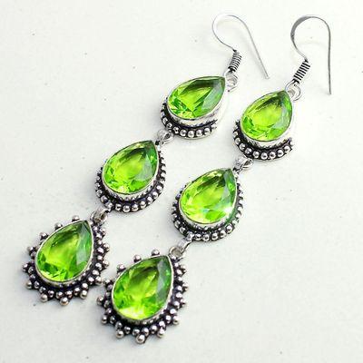Per 625b boucles pendants oreilles peridot 10x15mm achat vente bijou argent 925