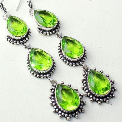 Per 625c boucles pendants oreilles peridot 10x15mm achat vente bijou argent 925