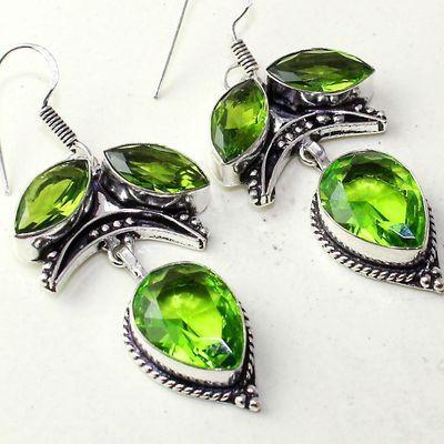 Per 626c boucles pendants oreilles peridot 10x15mm achat vente bijou argent 925