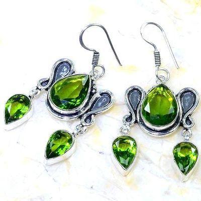 Per 637c boucles pendants oreilles peridot 14gr 10x15mm achat vente bijou argent 925