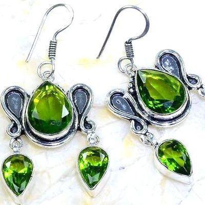 Per 637c boucles pendants oreilles peridot 14gr 10x15mm achat vente bijou argent 925