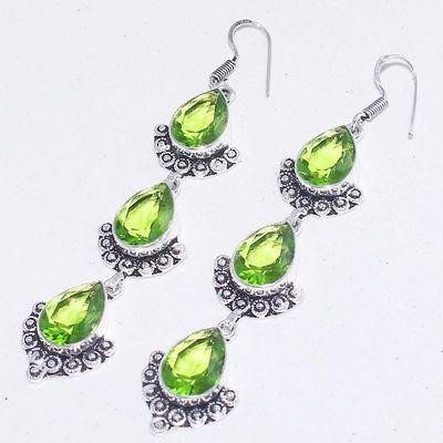 Per 638c boucles pendants oreilles peridot 10x15mm 18gr achat vente bijou argent 925