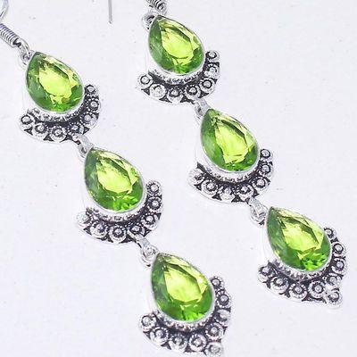 Per 638c boucles pendants oreilles peridot 10x15mm 18gr achat vente bijou argent 925