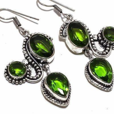 Per 651c boucles pendants oreilles peridot 10x15mm 16gr achat vente bijou argent 925