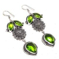 Per 652a boucles pendants oreilles peridot 10x15mm 21gr achat vente bijou argent 925