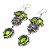 Per 652b boucles pendants oreilles peridot 10x15mm 21gr achat vente bijou argent 925