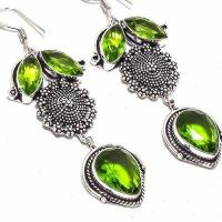 Per 652c boucles pendants oreilles peridot 10x15mm 21gr achat vente bijou argent 925