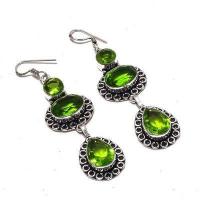 Per 653a boucles pendants oreilles peridot 10x15mm 16gr achat vente bijou argent 925