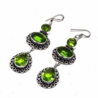 Per 653b boucles pendants oreilles peridot 10x15mm 16gr achat vente bijou argent 925