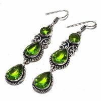 Per 654b boucles pendants oreilles peridot 10x15mm 15gr achat vente bijou argent 925