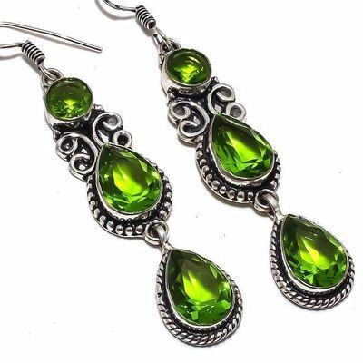 Per 654c boucles pendants oreilles peridot 10x15mm 15gr achat vente bijou argent 925