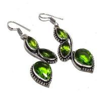 Per 655a boucles pendants oreilles peridot 10x15mm 15gr achat vente bijou argent 926