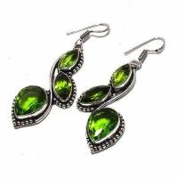 Per 655b boucles pendants oreilles peridot 10x15mm 15gr achat vente bijou argent 926