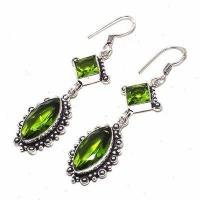 Per 657b boucles pendants oreilles peridot 10x20mm 14gr achat vente bijou argent 925