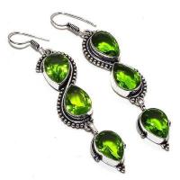 Per 658a boucles pendants oreilles peridot 10x20mm 14gr achat vente bijou argent 925