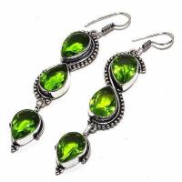 Per 658b boucles pendants oreilles peridot 10x20mm 14gr achat vente bijou argent 925