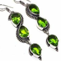 Per 658c boucles pendants oreilles peridot 10x20mm 14gr achat vente bijou argent 925