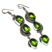 Per 659a boucles pendants oreilles peridot 10x20mm 17gr achat vente bijou argent 925