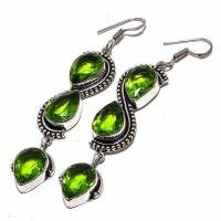 Per 659b boucles pendants oreilles peridot 10x20mm 17gr achat vente bijou argent 925